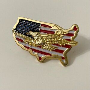 USA United States Map Eagle Lapel Pin